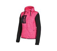 U-Power Rainbow, Felpa Full Zip, Con Tasche Ampie, Morbido Pile, Tessuto Cotone Stretch, Collo Alto, Cappuccio Regolabile, Abbigliamento Invernale Confortevole (BLACK FUCSIA - XS)
