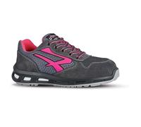 Calzatura di sicurezza Verok SP1 SRC - nylon/pelle scamosciata - grigio/rosa - taglia 38 - U-Power