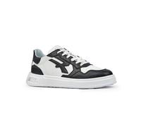 U-Power Urban Lifestyle Jaydon, Scarpe Sportive e Casual Bianche e Nere in Morbida Pelle. Sneakers Basse con Suola Antiscivolo con Inserto Infinergy, Ideali per l'uso Quotidiano.