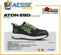 U Power Scarpe Antinfortunische Red Ego Upower ATON ESD S1PS HI HRO FO SR