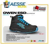 U Power Scarpe Antinfortunische Red Ego Upower OWEN ESD S3S CI HI HRO FO SR