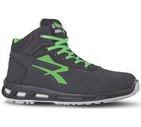 Calzatura di sicurezza hard S3 SRC - pelle idrorepellente - numero 44 - grigio scuroverde - U-Power