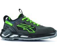 U-Power Scarpe Antinfortunistiche da Lavoro Basse in Nylon e Pelle Modello Negan Protezione S1P SRC ESD Taglia 45 colore Nero e Verde - RS 20026/45