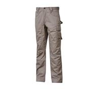 U-Power SMILE, pantaloni da lavoro da uomo, pantaloni cargo con elastico in vita, con tasche per ginocchiere, multitasche, tessuto confortevole, usura esterna resistente e durevole (STONE GREY_50)