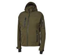U-Power SPACE, Giacca Softshell, con Cappuccio Staccabile, Tasche Ampie, Zip Intera, Antivento, Impermeabile, Tessuto Resistente, Confortevole (Dark Green - 4XL)
