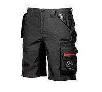 U-Power START, pantaloncini cargo da uomo, mezzi pantaloni slim fit, con chiusura a bottoni, ampie multitasche, tessuto in cotone elasticizzato, capospalla confortevole (Black Carbon-62)