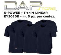 U-POWER - T-shirt basica LINEAR colore BLU cod. EY205DB - 5 pz. per confezione