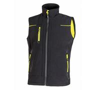 U-Power UNIVERSE, Giubbino Smanicato, Gilet Softshell, con Fodera in Micropile, Tessuto Impermeabile, Antivento, Traspirante, Zip Intera, Multitasche (BLACK CARBON - 4XL)
