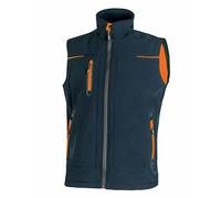 U-Power UNIVERSE, Giubbino Smanicato, Gilet Softshell, con Fodera in Micropile, Tessuto Impermeabile, Antivento, Traspirante, Zip Intera, Multitasche (DEEP BLUE - 4XL)