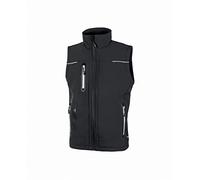 U-Power UNIVERSE, Giubbino Smanicato, Gilet Softshell, con Fodera in Micropile, Tessuto Impermeabile, Antivento, Traspirante, Zip Intera, Multitasche (ASPHALT GREY - 4XL)