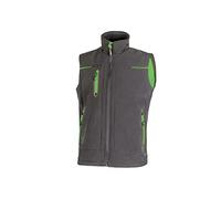 U-Power UNIVERSE, Giubbino Smanicato, Gilet Softshell, con Fodera in Micropile, Tessuto Impermeabile, Antivento, Traspirante, Zip Intera, Multitasche (ASPHALT GREY GREEN - S)