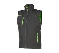 U-Power UNIVERSE, Giubbino Smanicato, Gilet Softshell, con Fodera in Micropile, Tessuto Impermeabile, Antivento, Traspirante, Zip Intera, Multitasche (ASPHALT GREY GREEN - M)