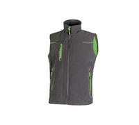 U-Power UNIVERSE, Giubbino Smanicato, Gilet Softshell, con Fodera in Micropile, Tessuto Impermeabile, Antivento, Traspirante, Zip Intera, Multitasche (ASPHALT GREY GREEN - 4XL)