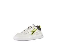 U-Power Urban Lifestyle Harlow, Scarpe Sportive e Casual Bianche, Nere e Giallo Fluo in Morbida Pelle. Sneakers Basse con Suola Antiscivolo con Inserto Infinergy, Ideali per l'uso Quotidiano.