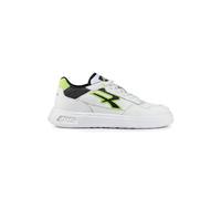 U-Power Urban Lifestyle Harlow, Scarpe Sportive e Casual Bianche, Nere e Giallo Fluo in Morbida Pelle. Sneakers Basse con Suola Antiscivolo con Inserto Infinergy, Ideali per l'uso Quotidiano.