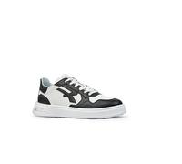 U-Power Urban Lifestyle Jaydon, Scarpe Sportive e Casual Bianche e Nere in Morbida Pelle. Sneakers Basse con Suola Antiscivolo con Inserto Infinergy, Ideali per l'uso Quotidiano.