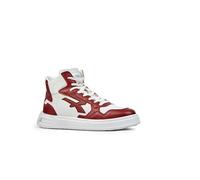 U-Power Urban Lifestyle Kalysta, Scarpe Sportive e Casual Bianche e Rosse in Morbida Pelle. Sneakers Alte con Suola Antiscivolo con Inserto Infinergy, Ideali per l'uso Quotidiano.
