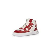 U-Power Urban Lifestyle Kalysta, Scarpe Sportive e Casual Bianche e Rosse in Morbida Pelle. Sneakers Alte con Suola Antiscivolo con Inserto Infinergy, Ideali per l'uso Quotidiano.