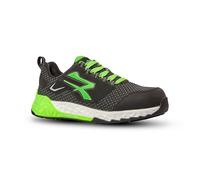 U-Power | VISERYS ESD S3S Ci Hi HRO FO SR Scarpe Antinfortunistiche Basse con Puntale Nanofiber Ultraleggero, Lamina Antiperforazione Metal|Free, Tomaia Putek Star Resistente, Nero Verde, Taglia 42