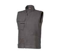 U-Power Wave, Gilet in Cotone, Giacca Casual Country da Uomo con Zip Intera, Ampie Tasche Frontali, Collo Alto, Abbigliamento da Lavoro Leggero e Confortevole (GREY IRON - L)