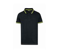U-Power WAY, T_Shirt Polo da Uomo in Cotone, Manica Corta, Tessuto Double Stretch, Vestibilità Slim, Colletto a Costine, Capospalla Comodo e Comodo (BLACK CARBON - S)