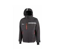 U-Power WINK, Giacca Multitasche, con Imbottitura in Grafene, Cappuccio Regolabile, Collo in microfleece, Polsini Antivento e Banda Riflettente (ASPHALT GREY_L)