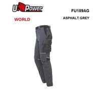 U-Power Pantaloni Cargo World U-4 Stretch Slim Fit Multitasche Traspiranti (ASPHALT GREY - S)