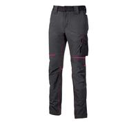 U-Power World Lady Pantalone da lavoro estivo donna in tessuto elastico, grig...