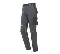 U-Power World Pantalone da lavoro in tessuto elastico, grigio e verde
