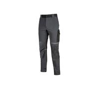 U-Power World Pantalone Da Lavoro Tessuto U-4 Impermeabile Grigio L
