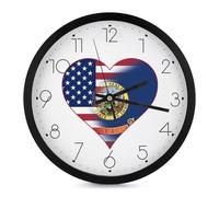 U.S.A. State of Idaho Flags State Modern Wall Clock 25,4 cm senza ticchettio silenzioso al quarzo orologi rotondi per la decorazione di casa ufficio