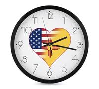 U.S.A. Stato del New Mexico Bandiere Cuore Moderno Orologio Da Parete 10 Pollici Senza Ticking Silenzioso Quarzo Rotondo Orologi per Home Office Decor