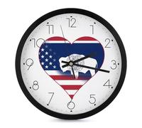 U.S.A. Stato del Wyoming Bandiera Cuore Moderno Orologio Da Parete 10 Pollici Senza Ticking Silenzioso Quarzo Rotondo Orologi per Home Office Decor