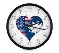 U.S.A. Stato della Carolina del Sud Bandiera Cuore Moderno Orologio Da Parete 25,4 cm Senza Ticking Silenzioso Quarzo Rotondo Orologi per Home Office Decor