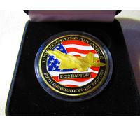 U S Air Force F-22 Raptor Moneta di Sfida W/Presentazione Scatola
