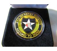 U S Army 2nd Fanteria Divisione " Second To None " Moneta di Sfida W/Regalo Box