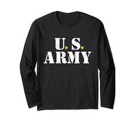 U.S. Army in Stencil Font and Star Logo Maglia a Manica