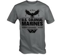 U.S Colonial Marines Warship Sulaco Movie Alien Aliens Sci Fi Retro Tshirt Fashion T-Shirt Men Cotton Tees Streetwear Dark Grey 3XL