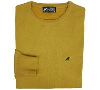 U.S. Grand Polo Equipment & Apparel Maglione Maglioncino Uomo Paricollo Girocollo Tinta Unita Semplice M L XL XXL 3XL (XL - Senape)