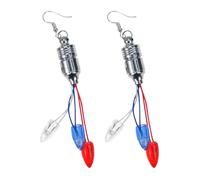 U. S. luglio 4 Lit Up Lampadine LED Orecchini pendenti U. S. Twinkling Donne Partito Veterani Memorial Day Accessori Piccolo Orecchino a perno per le donne, 10x9x2cm, Plastica