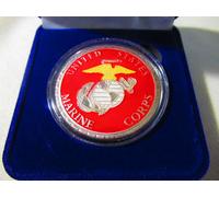 U S Marine Corps Dei Veterani (Rosso) Moneta di Sfida W/Presentazione Scatola