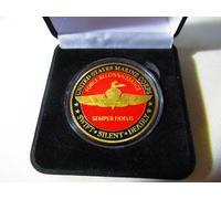U S Marine Corps Force Ricognizione Moneta di Sfida W/Presentazione Scatola