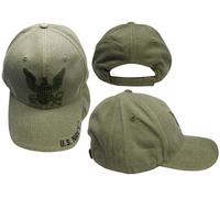 U.S.Navy con Blu Navy Insegna Verde Oliva Ricamato Cappello CAP602SG -