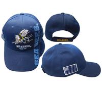 U.S.Navy Seabees Militare Tappo Can Do Blu Navy Con Ombra