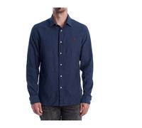 U.S. Polo Assn. - Camicia in lino stile americano classico - - Shirts - Uomo - Blu - L