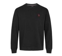 U.S. Polo Assn. Felpa da Uomo in Puro Cotone Classica con Aquila Nero, Nero , L