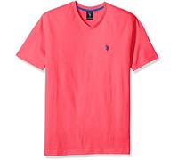 U.S. Polo Assn. Men's Short Sleeve Solid V-Neck T-Shirt, Pink Martini, Large