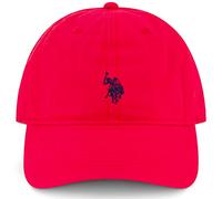 U.S. Polo Assn. Us Polo Assn. Berretto da Baseball in Cotone, Regolabile, Tesa Curva, con Piccolo Logo Pony Ricamato Cappellino, Colore: Rosso, Taglia Unica (Pacco da 6) Uomo