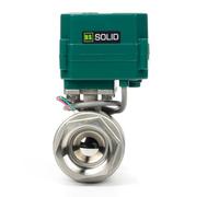 U.S. Solid 1-1/2" Valvola a sfera motorizzata - Valvola a sfera elettrica in acciaio inossidabile con portata totale, 9-24V AC/DC, ritorno automatico a 2 fili, chiusa senza alimentazione, filettatura