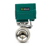 U.S. Solid 1-1/4" Rubinetto a sfera motorizzato - Rubinetto elettrico a sfera in acciaio inossidabile con portata piena, 9-24V AC/DC, ritorno automatico a 2 fili, chiuso senza alimentazione